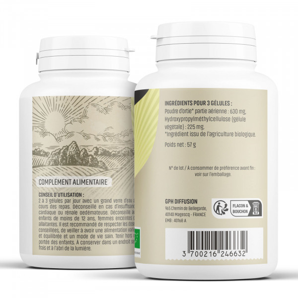 Ortie feuille Bio - 210 mg - Gélules végétales