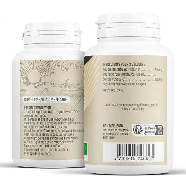 Radis noir Bio - 270 mg - Gélules végétales