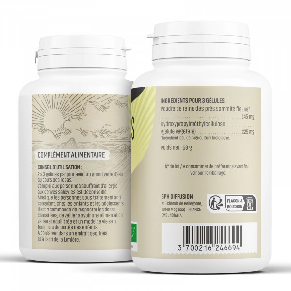 Reine des prés Bio - 215 mg - Gélules végétales