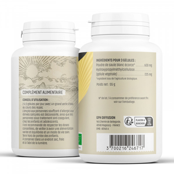 Saule blanc Bio - 200 mg - Gélules végétales