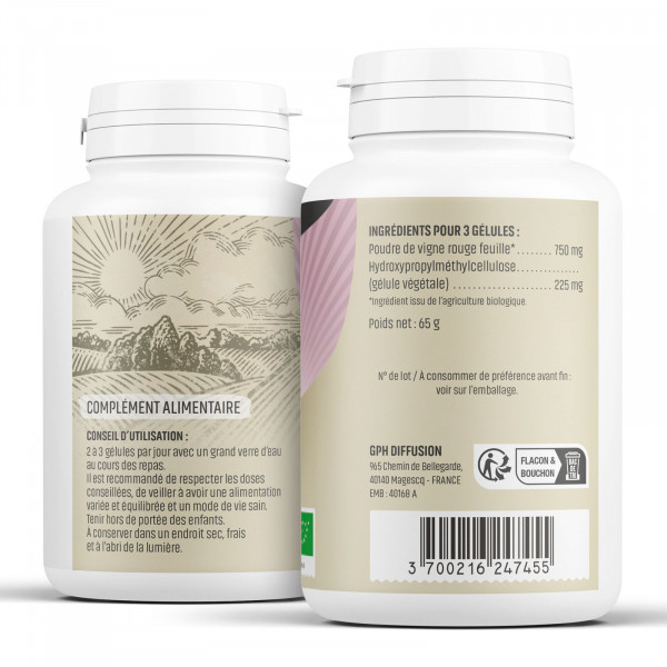 Vigne Rouge Bio - 250 mg - Gélules végétales
