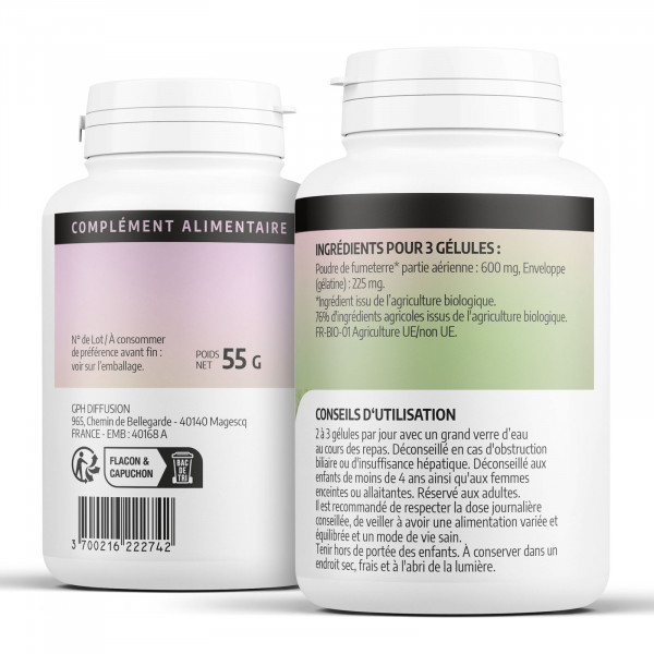 Fumeterre Ecocert 200 mg - gélules