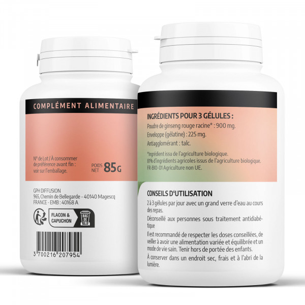 Ginseng Rouge Bio - 200 gélules