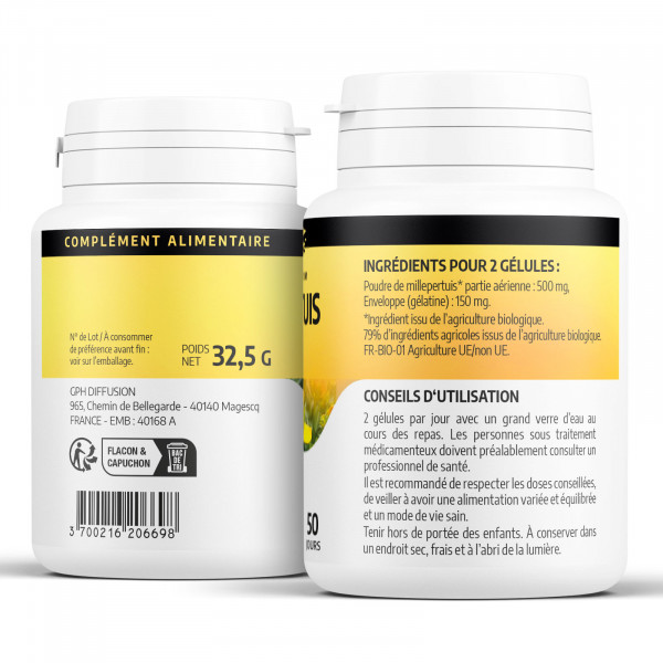 Millepertuis Ecocert 250 mg - Gélules