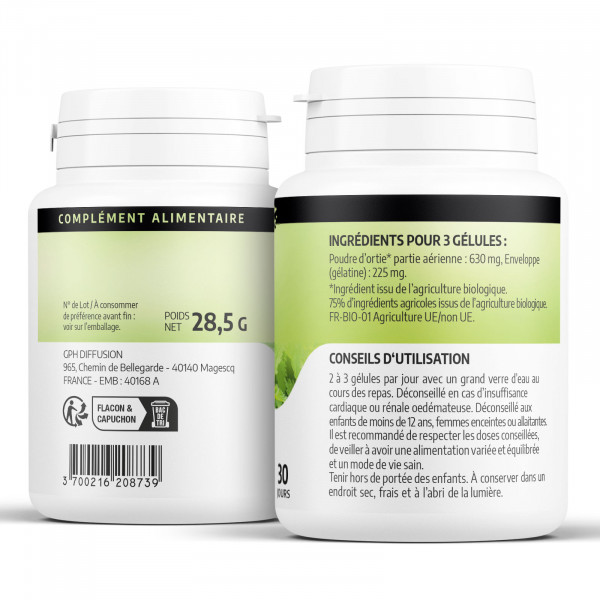 Ortie Bio (Feuille) - 200 gélules - 210mg