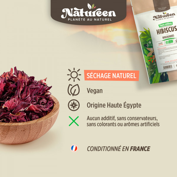 Fleurs d'Hibiscus Bio - 200 g - Karkadé