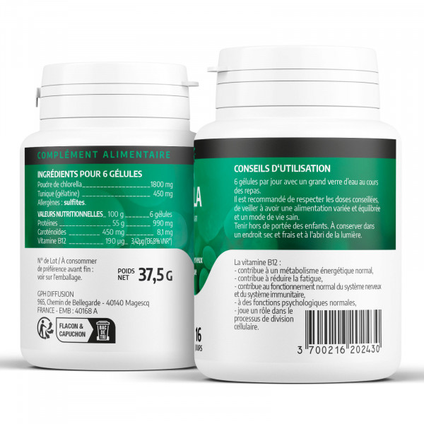 Chlorella - 200 gélules à 300 mg