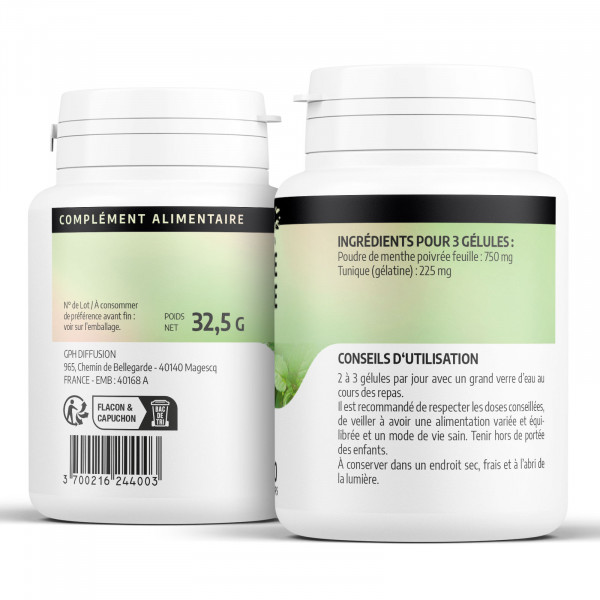 Menthe Poivrée - 250 mg - 200 gélules