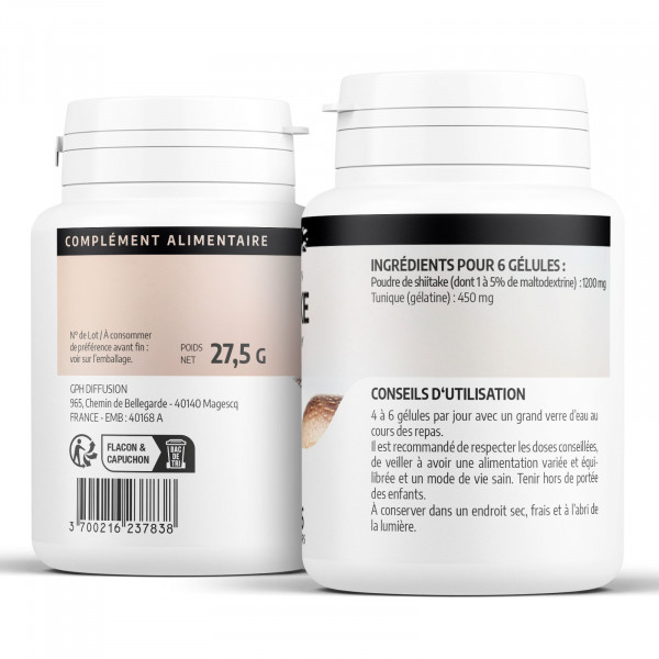 Shiitake - 200 mg - 100 gélules
