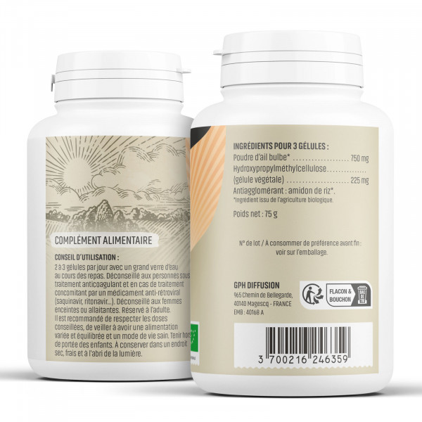 Ail bulbe Bio - 280 mg - Gélules végétales - H&P
