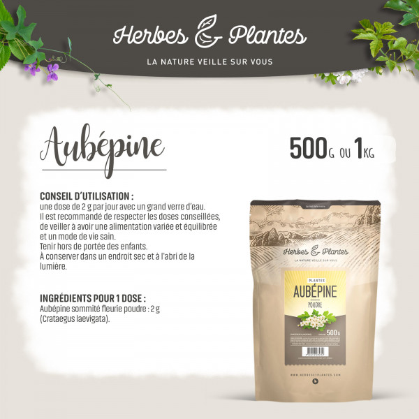 Aubépine - 1 Kg de poudre