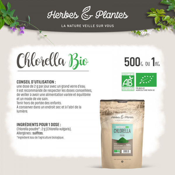 Chlorella Bio - 1 Kg de poudre