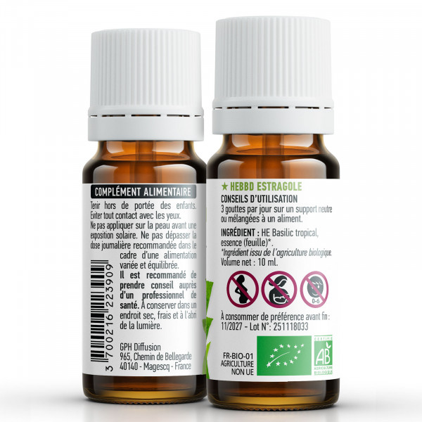 Huile essentielle de Basilic Tropical Bio 10ml