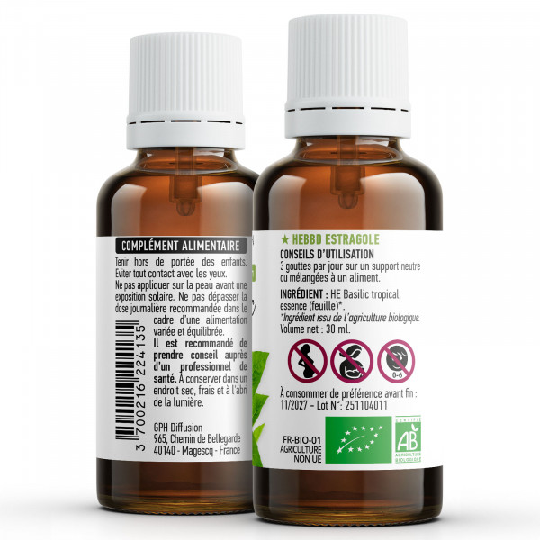 Huile essentielle de Basilic Tropical Bio 10ml