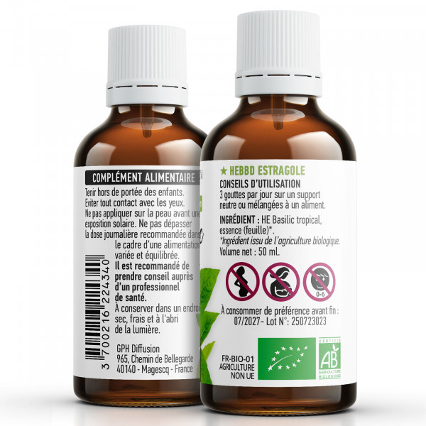 Huile essentielle de Basilic Tropical Bio 10ml