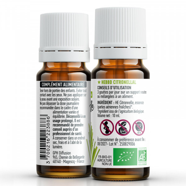 Huile Essentielle de Citronnelle Bio
