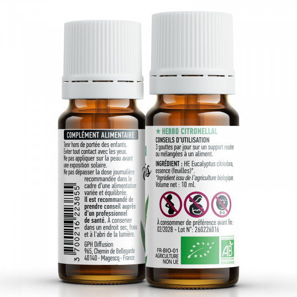 Huile Essentielle d'Eucalyptus Citriodora Bio
