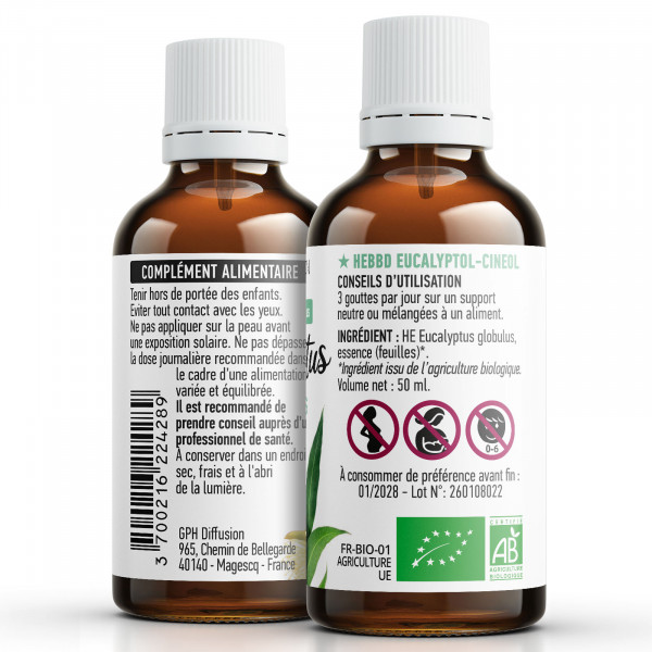 Huile Essentielle d'Eucalyptus Globulus Bio