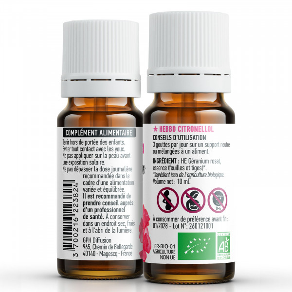 Huile Essentielle de Geranium Rosat Bio