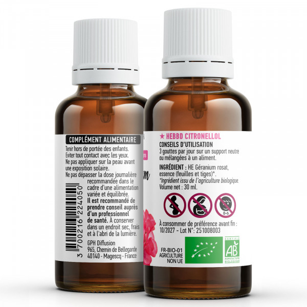Huile Essentielle de Geranium Rosat Bio