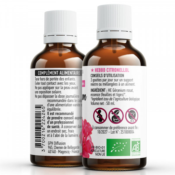 Huile Essentielle de Geranium Rosat Bio