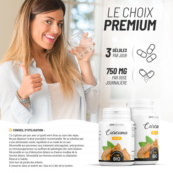 Curcuma biologique 250 mg - Gélules végétales