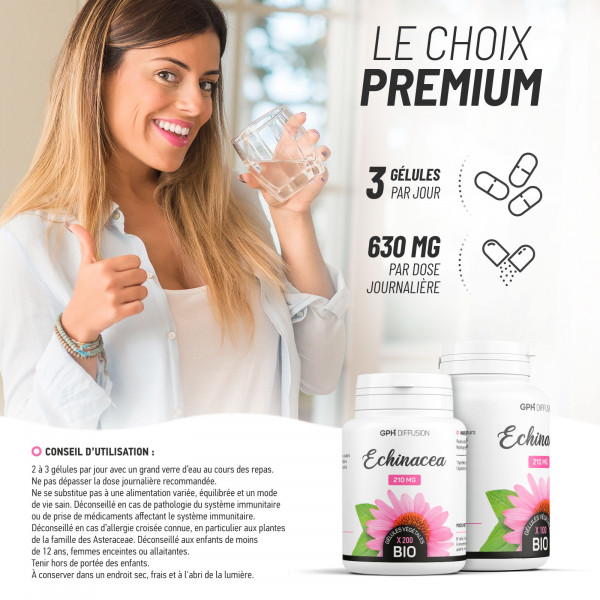 Echinacéa Bio 210 mg - 200 gélules Végétales
