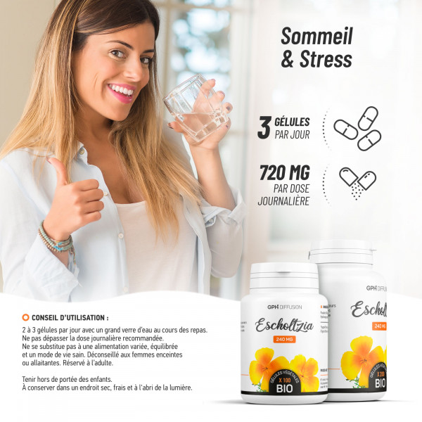 Escholtzia Bio 240mg - 200 gélules végétales