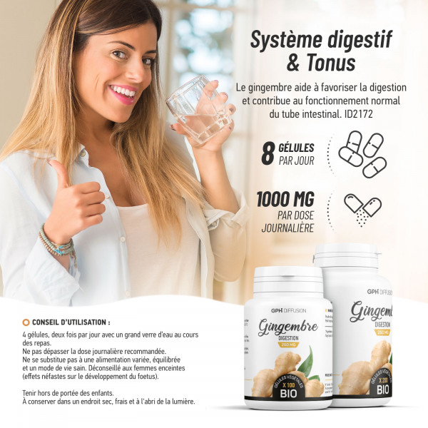 Gingembre Bio 250mg 200 gelules vegetales