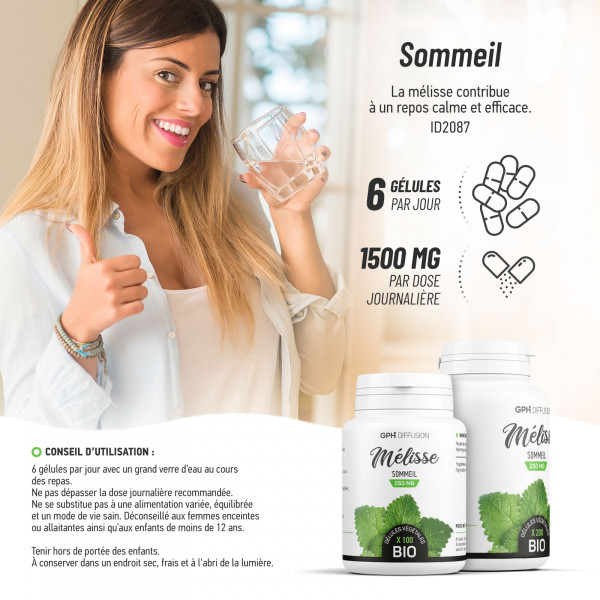 Mélisse Bio - 250 mg - 200 Gélules Végétales