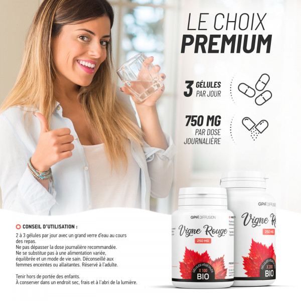 Vigne rouge feuille biologique 250 mg