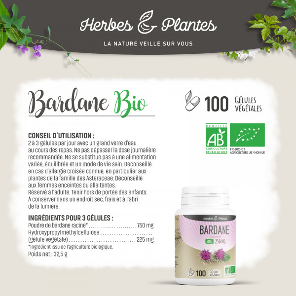 Bardane Bio - 250 mg - Gélules végétales
