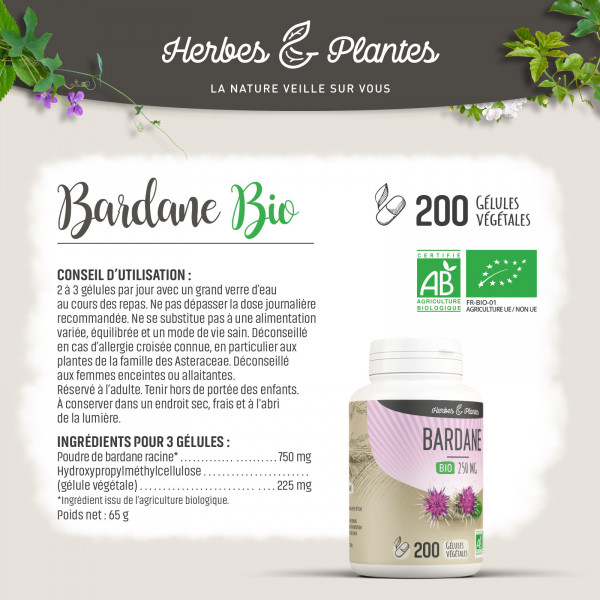 Bardane Bio - 250 mg - Gélules végétales
