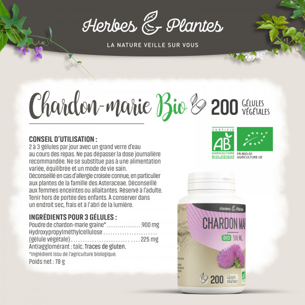 Chardon-Marie Bio - 300 mg - Gélules végétales