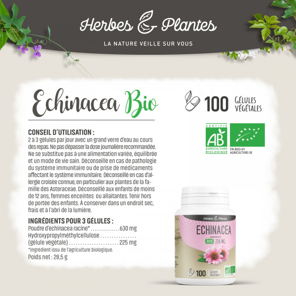 Echinacea Bio - 210 mg - Gélules végétales