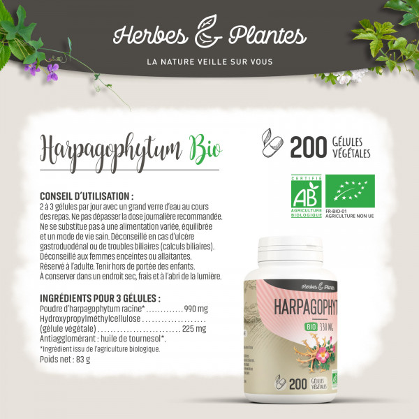Harpagophytum Bio - 330 mg - Gélules végétales