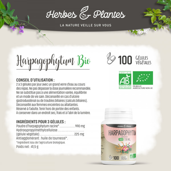Harpagophytum Bio - 330 mg - Gélules végétales
