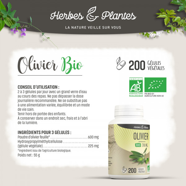 Olivier Bio - 200 mg - Gélules végétales