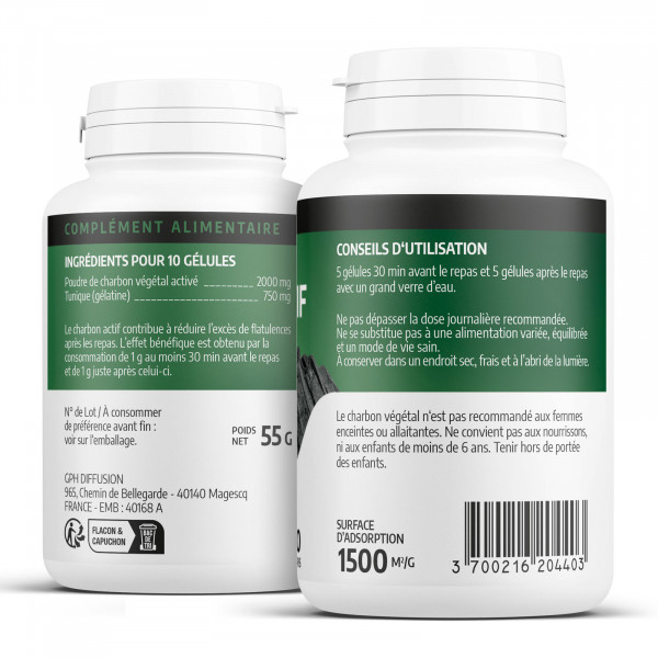 Charbon Végétal - 230 mg - 200 gélules