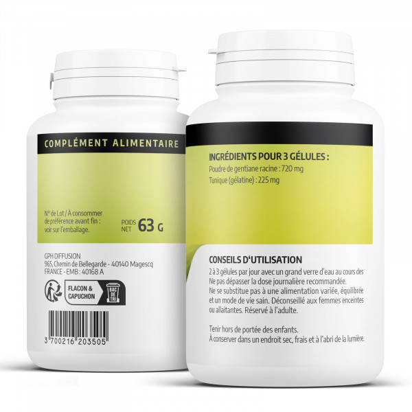 Gentiane 240 mg - Gélules