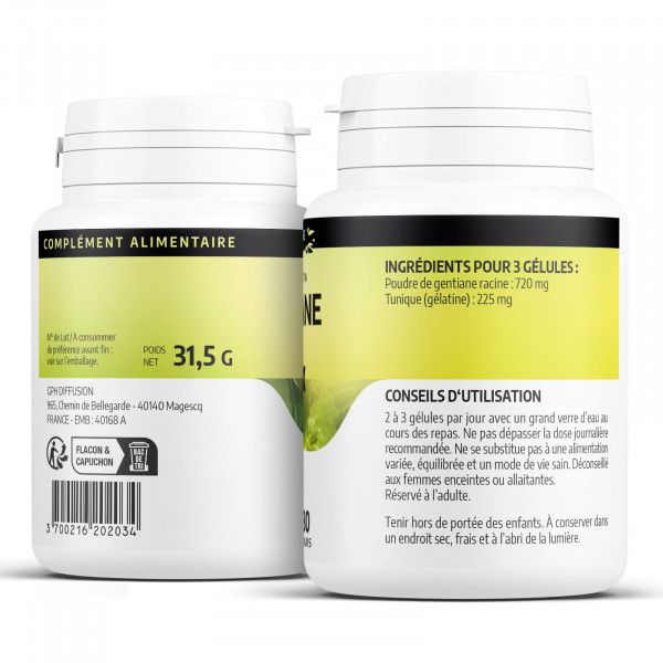 Gentiane 240 mg - Gélules