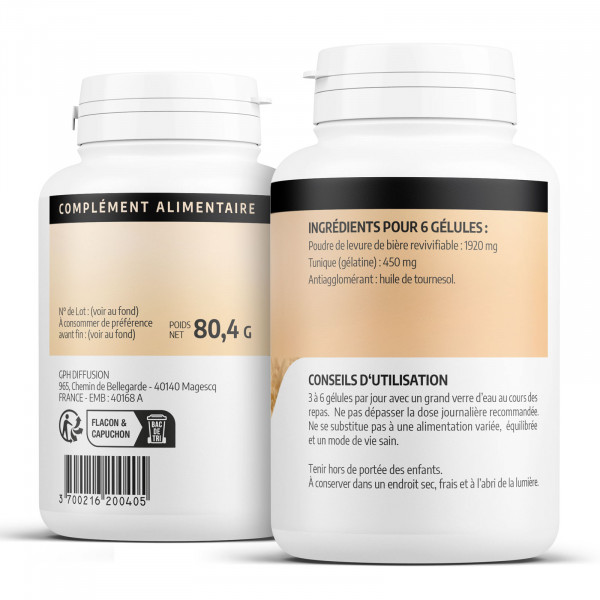 levure de biere 320 mg 200 gélules