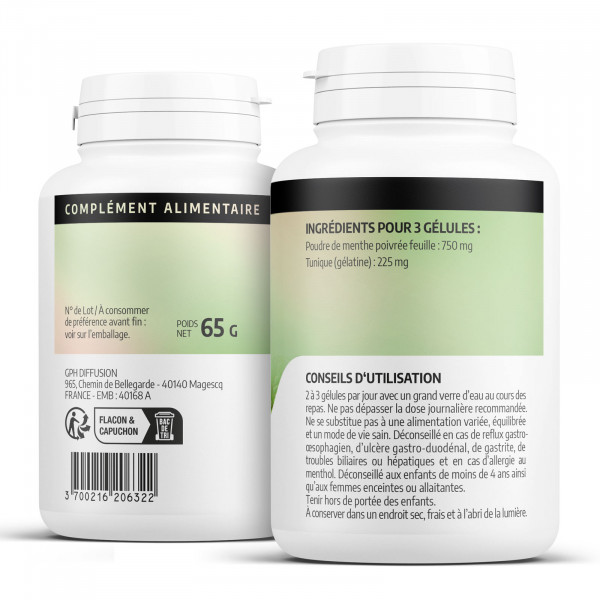 Menthe Poivrée - 250 mg - 200 gélules