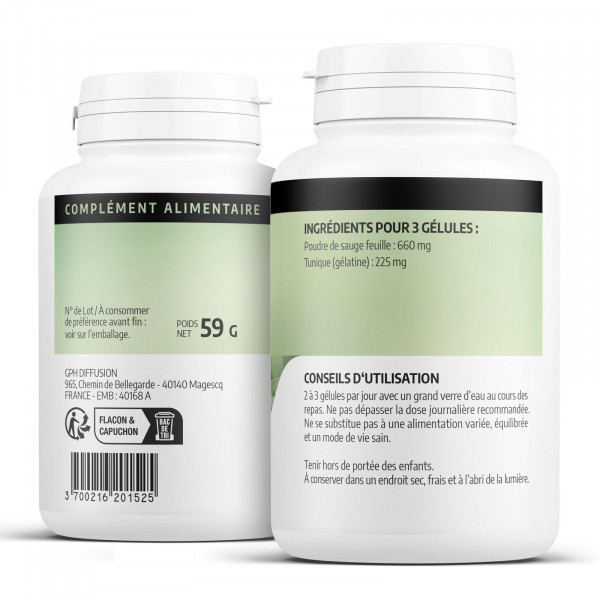 Gélules de Sauge - 220 mg - 200 gélules