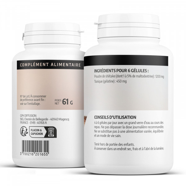 Shiitake - 200 mg - 100 gélules