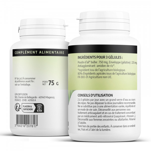 Complément alimentaire Ail - 200 gélules