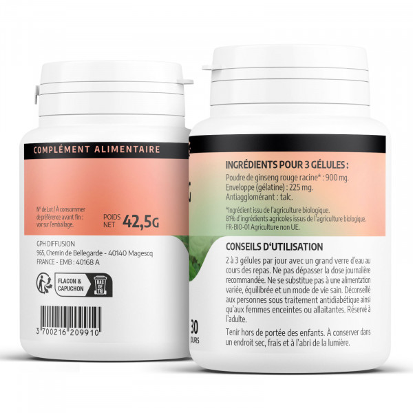 Ginseng Rouge Bio - 200 gélules