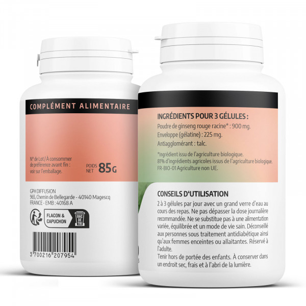 Ginseng Rouge Bio - 200 gélules