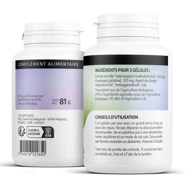 Baie de Myrtille bio - 200 gélules