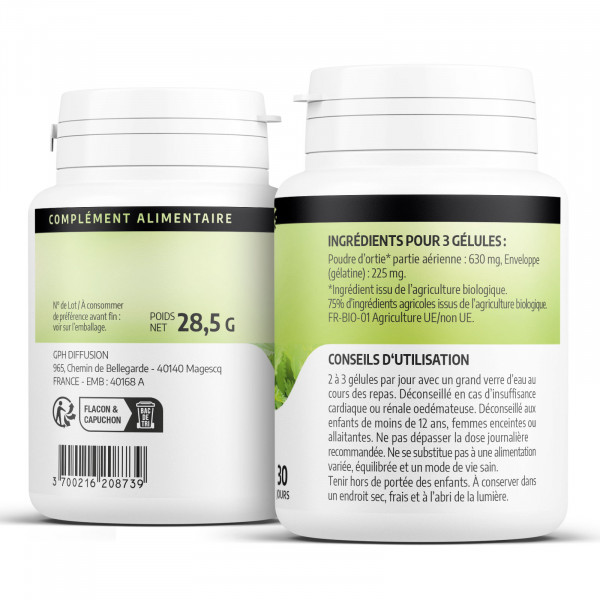 Ortie Bio (Feuille) - 200 gélules - 210mg